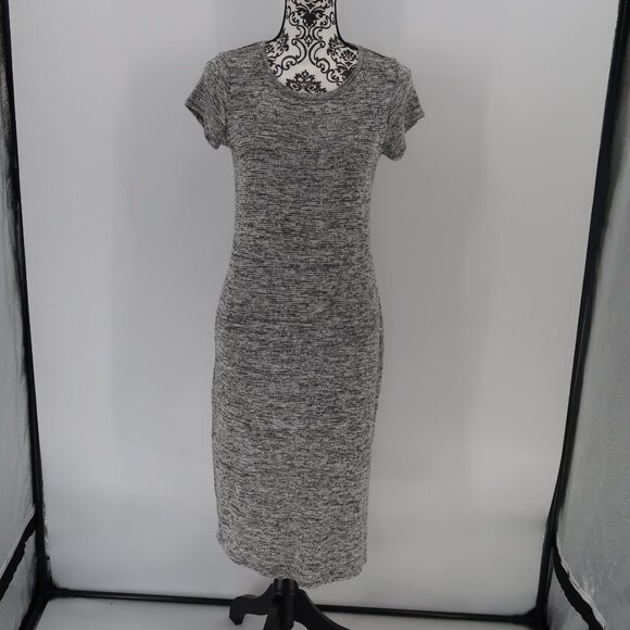Knit by Hampshire Studio Super Soft Grey Marled Short Sleeve Sweater Dress XS - Picture 1 of 11